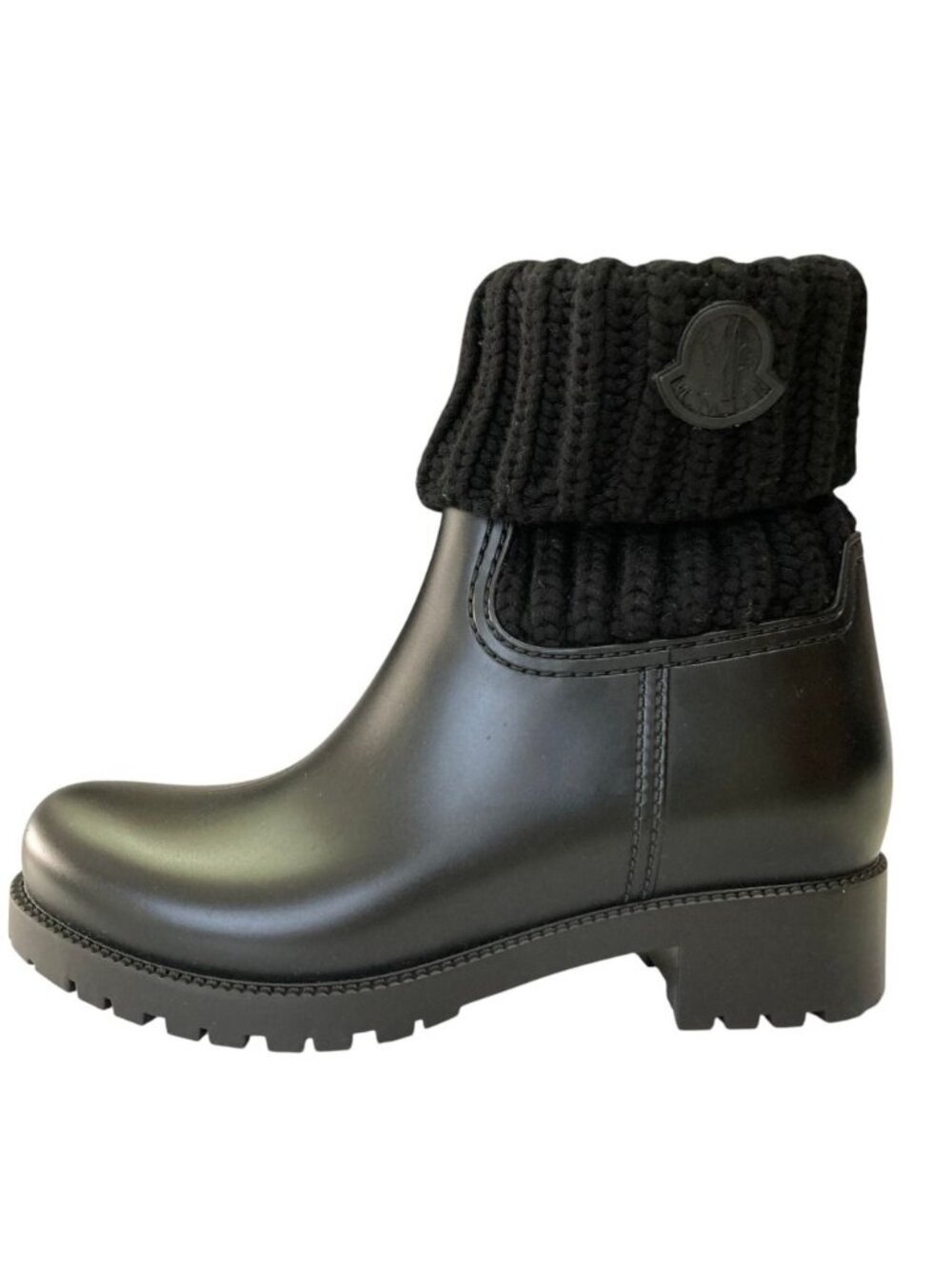 Moncler Ginette Stivale Knit Short Boots Black 36
